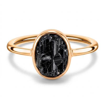 Raw Black Tourmaline Ring — Grounded, Protected & Shielded