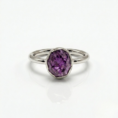 Raw Amethyst Ring — Calm, Clarity & Intuition