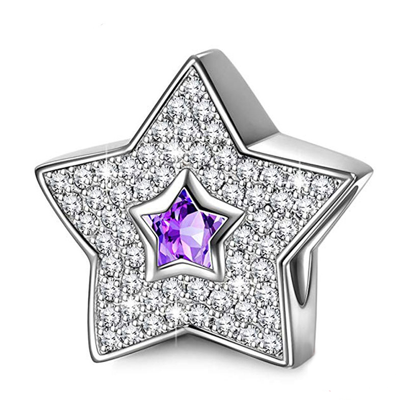 Star Shaped Sparkling Charm - Silverly