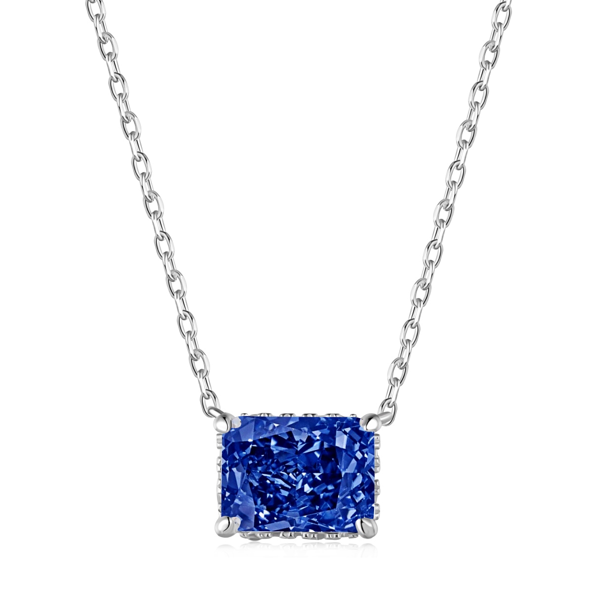 Celeste London Blue Pendant Necklace Sterling Silver - Silverly