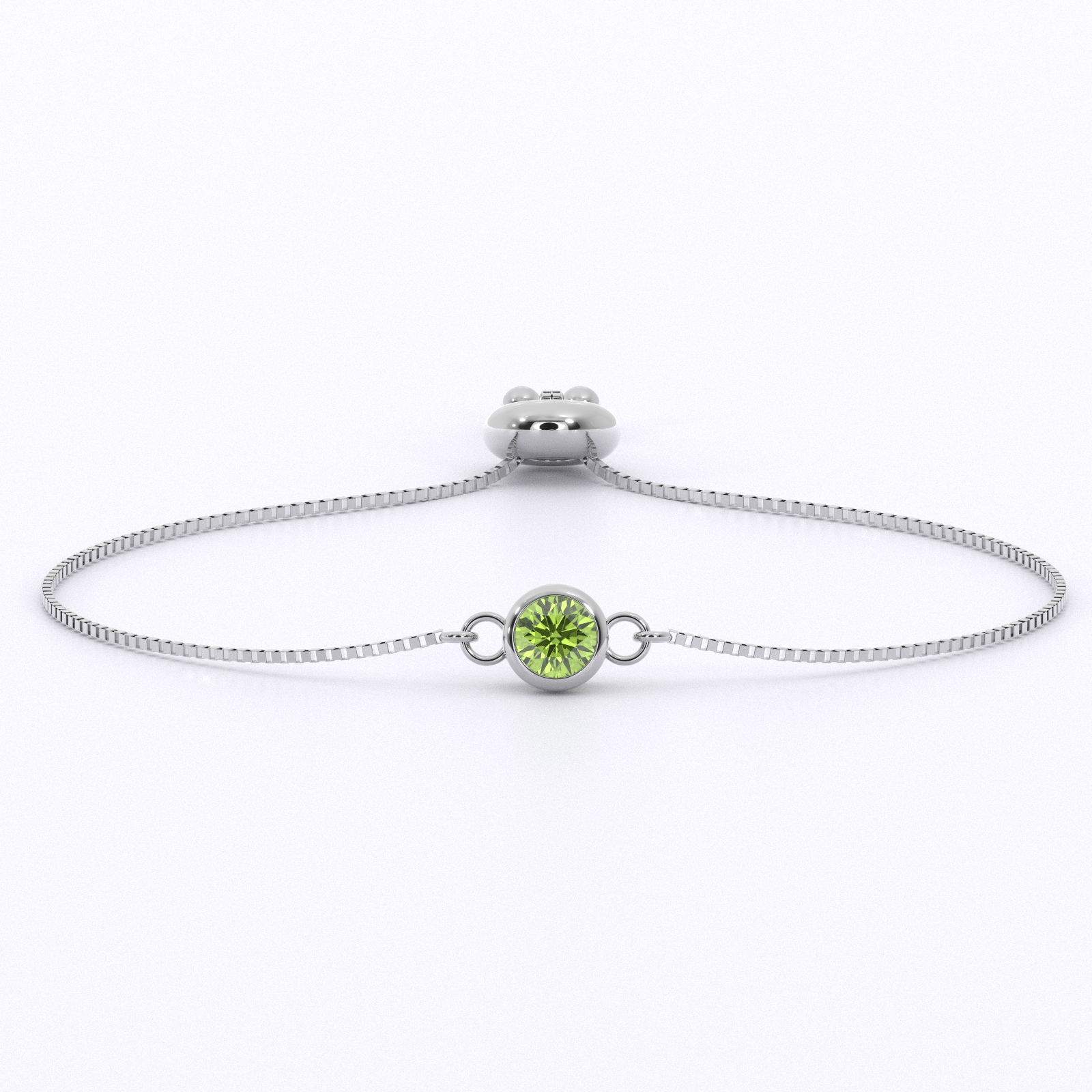 Unisex Gemstone Green Peridot Crystal Bracelet For Jewelry Size 7 Inch  Diameter