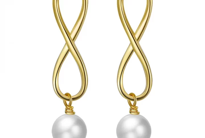 Pearl Infinity Drop Earrings