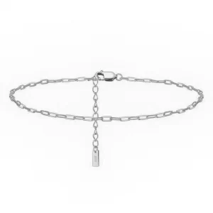 Paper Clip Silver Anklet