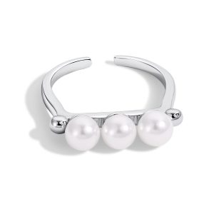 Pearls Adjustable Ring Sterling Silver