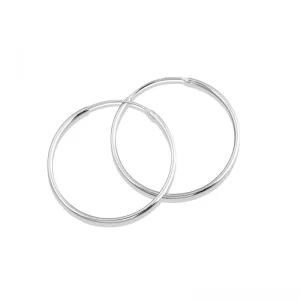 Classic Sterling Silver Hoops - 40mm