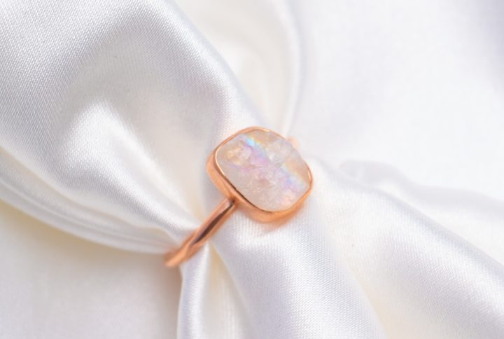 Natural moonstone ring